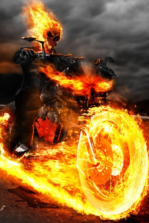 #GhostRider #PhoneWallpapers #marvel Ghost Rider Images, Gost Rider, Ghost Raider, Ghost Rider 2, Rider Wallpaper, Bike Artwork, Ghost Rider Wallpaper, Spirit Of Vengeance, Artwork Wallpaper