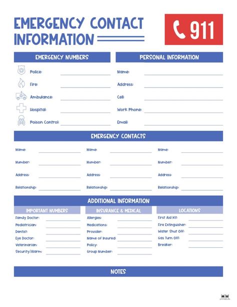 Choose from 20 unique contact list templates for personal, emergency, or staff use. All pages can be printed from a personal printer. 100% FREE! Contact List Printable Free, Emergency Contact List, Guest List Template, Memorial Day Coloring Pages, Summer Calendar, Family Binder, Life Binder, Family Emergency, Thanksgiving Coloring Pages