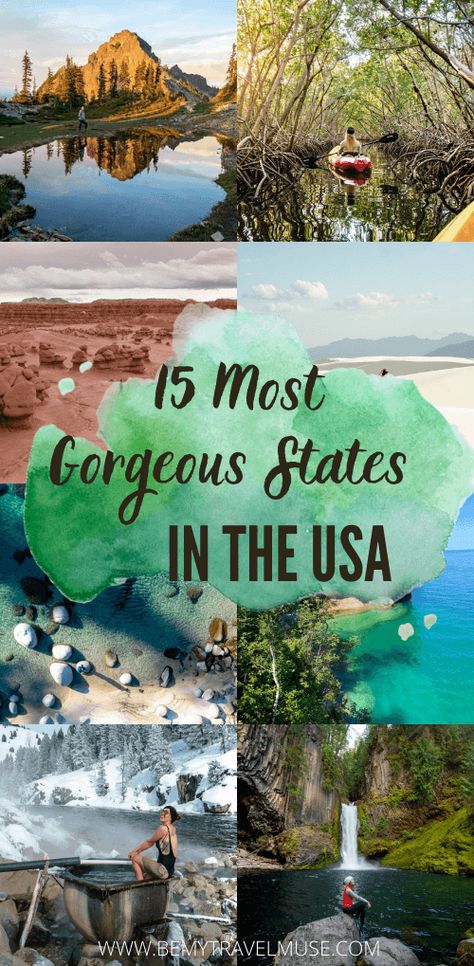 15 most beautiful states in the USA you must visit! Did your home state make it to the list? If you are planning to explore the USA, see this list for the ultimate inspiration #USA Vacation Planning, Solo Female Travel, Cultural Experience, Usa Travel, Vacation Ideas, Dream Destinations, America Travel, Travel Bucket, Most Beautiful Places