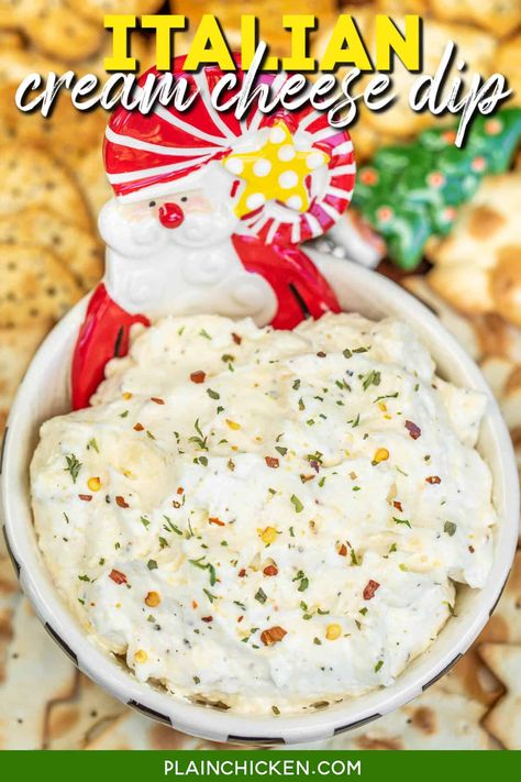 Italian Dip Recipes, Italian Dip, Cream Cheese Spread Recipes, Football Foods, Cheese Spread Recipes, Cream Cheese Recipes Dip, Cream Cheese Appetizer, Dips Recipes, Cream Cheese Dip