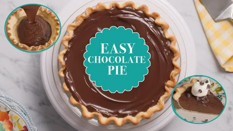 Ree Drummond Chocolate Pie, Chocolate Pie Pioneer Woman, Pioneer Woman Chocolate Pie, Frozen Chocolate Pie, Best Chocolate Pie Recipe, Easy Chocolate Pie, Perfect Pie Crust Recipe, Chocolate Pie Recipe, Homemade Chocolate Pudding