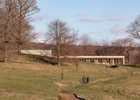 The Weston visitor centre at Yorkshire Sculpture Park by Feilden Fowles Feilden Fowles, Sedum Roof, Peter Cook, Outdoor Learning Spaces, Yorkshire Sculpture Park, Rock Garden Design, Cabinet Medical, Nature Architecture, Country Park