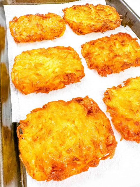 McDonald's Hash Browns Recipe | The Picky Eater Homemade Hashbrown Patties To Freeze, Diy Hashbrown Patties, Homemade Mcdonalds Hashbrowns, Mcdonald’s Hashbrown Recipes, Mcdonald’s Hashbrowns, Dehydrated Hashbrowns Recipes, Mcdonalds Hashbrowns Recipe, Homemade Hashbrowns Shredded, Homemade Hashbrown Patties