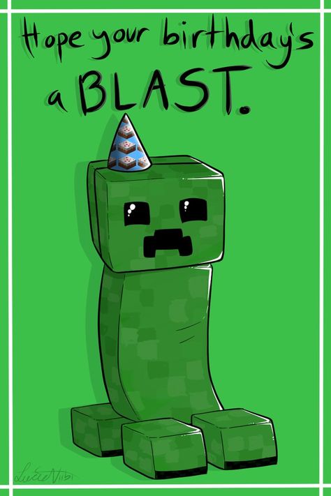 Creeper+Birthday+Card Minecraft Cards, Minecraft Birthday Party Games, Class Goals, Minecraft Birthday Card, Minecraft Cakes, Minecraft Diy, Pop Art For Kids, Happy Birthday Cards Printable, Birthday Card Sayings