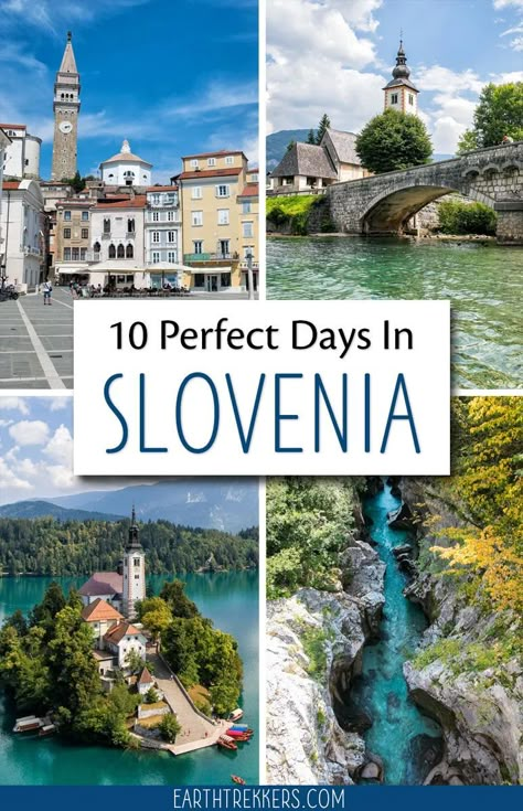 Slovenia 10 day itinerary and travel guide. See the best of Slovenia in 10 days, including Ljubljana, Lake Bled, Lake Bohinj, Triglav, Vrsic Pass, Vintgar Gorge, Soca Valley, Piran, and more. #slovenia #travelitinerary #roadtrip #lakebled #bucketlist Triglav National Park, Visit Slovenia, Slovenia Travel, Eastern Europe Travel, Lake Bled, Voyage Europe, Destination Voyage, Europe Travel Destinations, Road Trip Itinerary