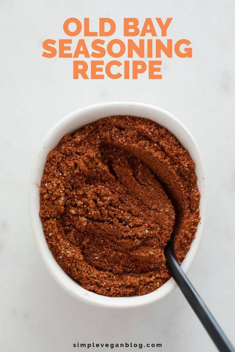 This Old Bay seasoning recipe is made with just 7 ingredients, in less than 2 minutes and is a great substitute for the original blend. #oldbayseasoning #vegan #plantbased #howto #vegetarian Old Bay Seasoning Recipe, Vegan Shrimp, Basic Food, Vegan Blog, Vegan Fish, Seasoning Recipe, Homemade Spices, Vegan Cookbook, Food Projects