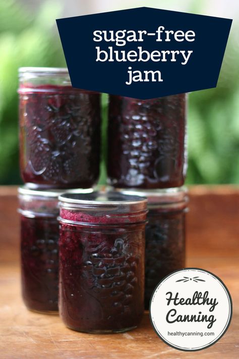 Sugar Free Apple Butter Recipe, Sugar Free Blueberry Jam, Sugar Free Freezer Jam, Keto Jam, Freezer Jams, Canned Recipes, Healthy Condiments, Healthy Canning, Sugar Free Jam Recipes