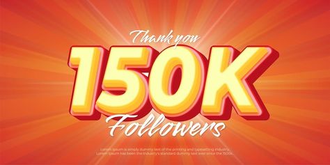 150k Followers, Premium Vector, Graphic Resources, Thank You, Design