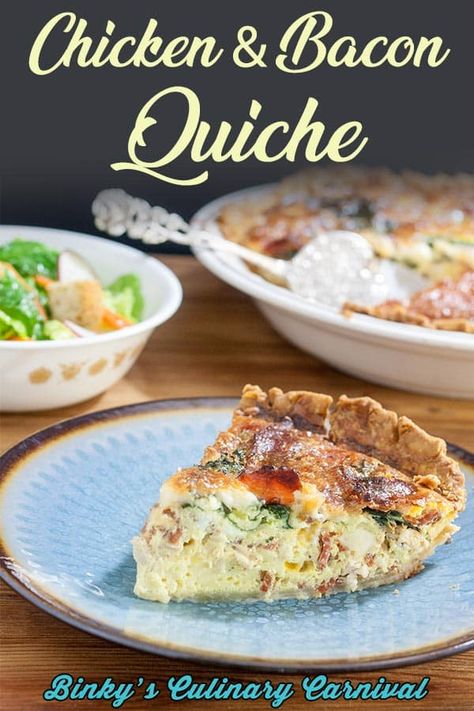 Chicken & #Bacon #quiche is an easy delicious meal made with leftover chicken! #ifbcx #binkysculinaryc via @binkysculinaryc Bacon Quiche Recipe, Use Leftover Chicken, Chicken Quiche, Easiest Meals, Crescent Roll Breakfast Recipes, Air Fryer Recipes Breakfast, Chicken And Bacon, Quiche Recipes Easy, Bacon Quiche