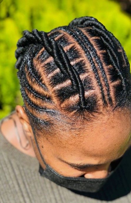 Simple Brazilian wool hairstyle Brazilian Wool Cornrows, Wool Cornrows, Mabhanzi Hairstyles With Brazilian Wool, Brazilian Wool Styles, Brazillian Wool Hairstyles 2023, Brazilian Wool Hairstyles African, Double Cornrows, Brazilian Wool Hairstyle, Wool Hairstyles African Hair