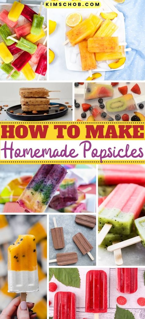 Discover easy homemade popsicle recipes to try! Get ready to make delicious frozen treats with this ultimate popsicle recipe list. Diy Popsicle Recipes, Frozen Popsicle Recipes, Homemade Popsicle Recipes, Raspberry Popsicles, Fruity Popsicles, Homemade Fruit Popsicles, Lemonade Popsicles, Honey Lemonade, Watermelon Popsicles