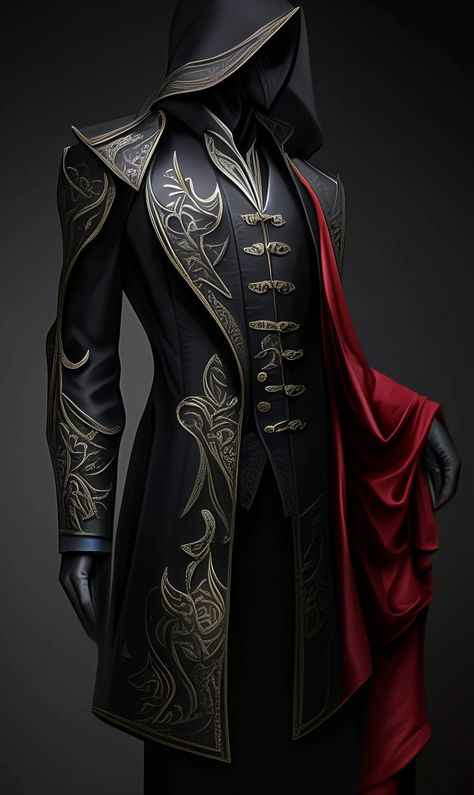 Black And Gold Fantasy Outfit Male, Masquerade Ball Outfit Men, All The Queens Men Madam Outfits, Dnd Masquerade Outfit, Mens Fantasy Ball Outfit, Male Royalty Outfit, Masquerade Ball Outfits For Men, Black Masquerade Outfit, Fancy Suits For Men