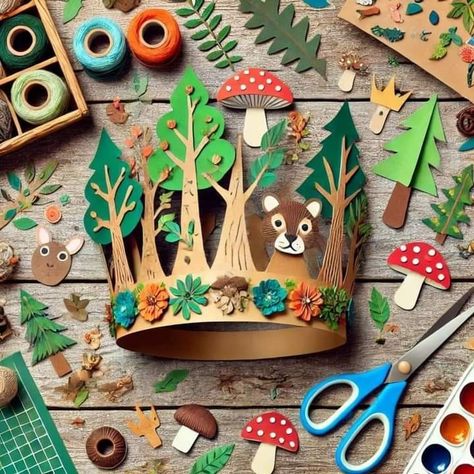 School Kids Crafts, Baby Learning Activities, Autumn Crafts, Cardboard Crafts, Art Activities, Toddler Crafts, Kids Art Projects, Craft Activities, Creative Crafts