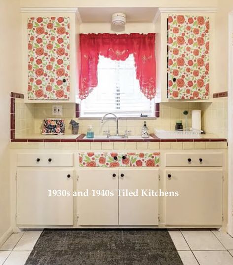 1930s and 1940s Tiled Kitchens 1940s Tile, 1930s Hallway, 1930 Kitchen, 1940 Kitchen, Sears Kit Homes, 1930s Kitchen, Historic Kitchen, 1940s Kitchen, Streamline Moderne