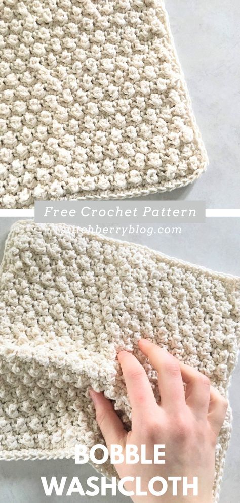 Bobble Washcloth Crochet, Easy Dish Towel Crochet Pattern, Crochet Body Washcloth, Crochet Face Towel, Crochet Facial Washcloth, Textured Dishcloth Crochet Pattern, Moss Stitch Dishcloth Pattern, Wash Cloth Crochet Pattern Free, Crochet Washcloth Stitches