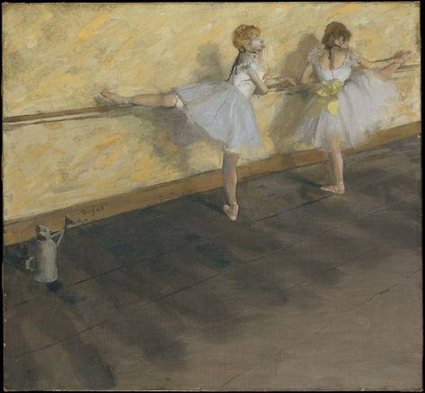 Edgar Degas | Dancers Practicing at the Barre | The Metropolitan Museum of Art Degas Dancers, Art Ballet, Vintage Ballet, Ballet Art, Edward Hopper, Stretched Canvas Wall Art, Edgar Degas, Art Antique, Vintage Oil Painting