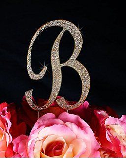 Cake Topper Wedding Monogram, Rhinestone Cake Topper, B Names, Monogram Cake Toppers, Monogram Cake, Alphabet Wallpaper, Love Animation Wallpaper, Gold Cake, Gold Monogram