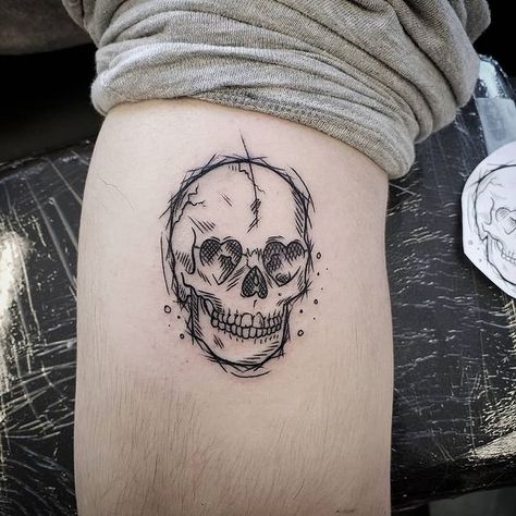 Drippy Tattoos Aesthetic, Skull Tattoos Aesthetic, 72 Tattoo Number, Its All In Your Head Tattoo, Feminine Dark Tattoos, Simple Skull Tattoos For Women, Cute Scary Tattoos, Tatuajes Grunge Aesthetic, Cute Grunge Tattoos