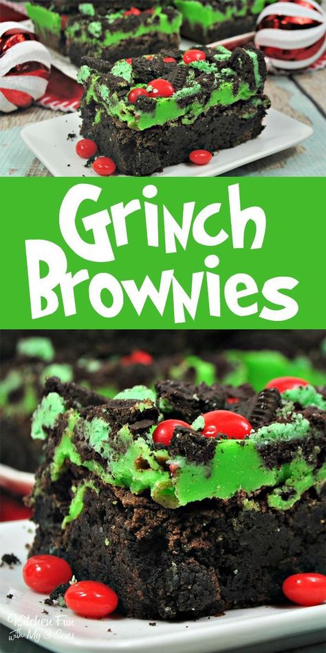 Grinch Brownies, Grinch Treats, Christmas Themed Food, Grinch Fudge, Christmas Desert, Christmas Mocktails, Easy Dessert Recipes Christmas, Candy Fudge, Grinch Stuff