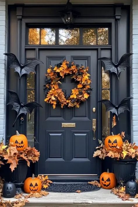 Transform your front door into a Halloween masterpiece with these stylish DIY decor ideas! Get inspired by our unique suggestions that blend spooky vibes with chic elements. From ghostly wreaths to creepy cobwebs, discover 10 thrilling door decorations to impress trick-or-treaters and guests alike. Perfect your Halloween spirit with creative pumpkins, charming bats, and frightful signs that make your home stand out. Ready to make your doorway the talk of the neighborhood? Dive into these fun and easy DIY projects! Halloween Diy Door, Halloween Door Decor, Halloween Symbols, Halloween Front Doors, Inexpensive Decor, Wreath Hangers, Halloween Figures, Stylish Doors, Witch Diy