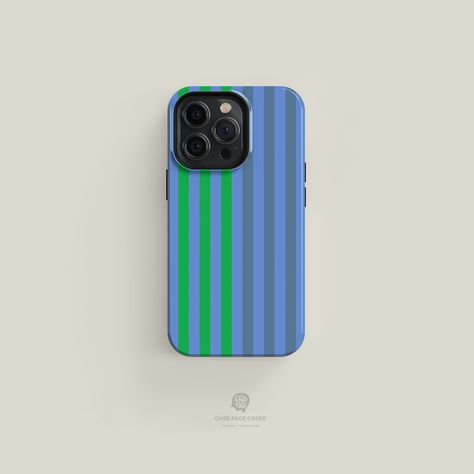 Two Tone Blue & Green Striped Tough Phone Case | iPhone 15 14 13 12 11 Pro Max Case, iPhone 15 14 Plus Case, iPhone 13 12 Mini Case, iPhone Colorful Phone Case, Phone Cases Iphone 13 Pro, Phone Cases Iphone 13, Iphone Case Aesthetic, Green Phone Case, Case Iphone 13, Iphone 13 Pro Case, Unique Phone Case, Stylish Phone Case