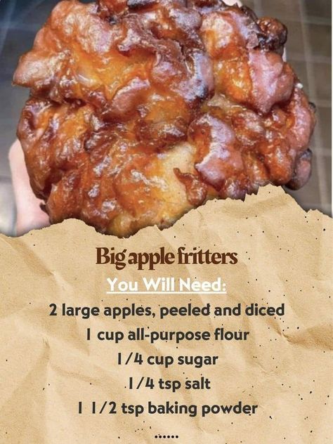 Apple Recipes Easy, Apple Fritter, Apple Dessert Recipes, Breakfast Sweets, Fritter Recipes, Homemade Donuts, Doughnut Recipe, Apple Fritters, Grandmas Recipes