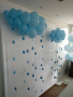 Rain Decorations, Ideas De Baby Shower Decoracion, Rain Decor, Baby Shower Ideas Decoracion, Baby Shower Decoracion, Rain Baby Showers, Γενέθλια Mickey Mouse, Baby Homecoming, Bebe Shower