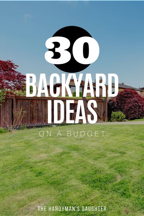 Turn your backyard into the ultimate hang out spot! These 30 amazing backyard project ideas will transform your outdoor space on a tight budget! Most of these DIY backyard ideas are easy enough for a beginner to do! Landscape Ideas For Backyard On A Budget, Back Years Ideas, Basic Backyard Ideas, Outside Spaces Ideas Backyards, Outdoor Patio Ideas On A Budget Backyard Makeover Back Yard, Diy Backyard Renovation, Ideas For Backyard Landscaping, Transform Backyard On A Budget, Sandy Backyard Ideas