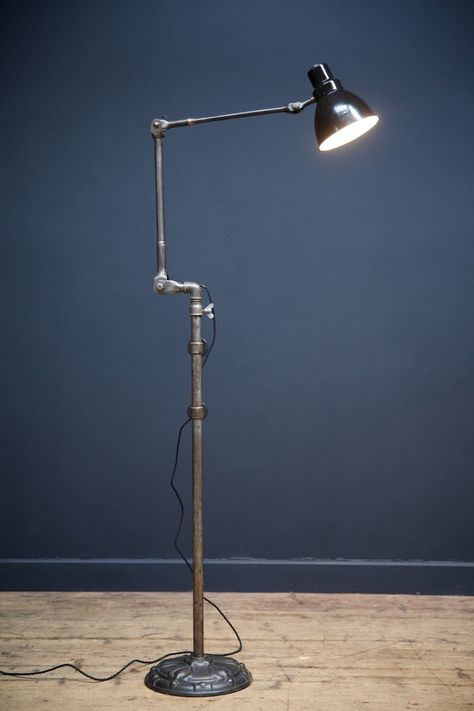 Drew Pritchard, Industrial Floor Lamp, Industrial Design Portfolio, Industrial Floor, Metal Shaping, Antique Restoration, Industrial Floor Lamps, Industrial Light, Arts And Crafts House