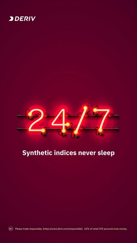 Synthetic Indices are available 24/7 Lost Money, Forex Trading, No Response, More Information, Neon Signs, Neon, Holidays, Marketing, My Saves