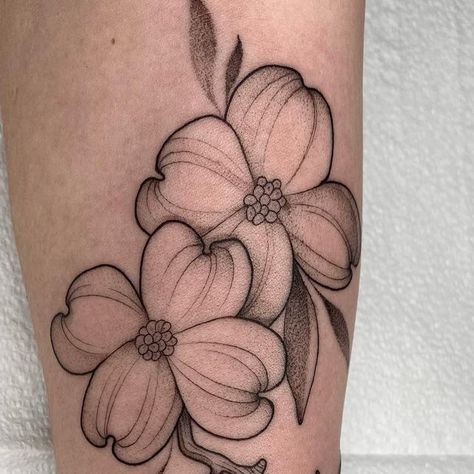 Dogwood Flower Tattoo Forearm, Dogwood Blossom Tattoo, Dogwood Tattoos For Women, Dogwood Tattoos, Dogwood Flower Drawing, Dogwood Tree Tattoo, Hours Tattoo, Dogwood Flower Tattoo, Dogwood Tattoo