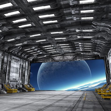 Hangar Concept Art, Sci Fi Hangar, Scifi Hangar, Spaceship Hangar, Aircraft Hangar Design, Plane Hangar, Sci Fi Interior, Scifi Corridor, Trim Sheet