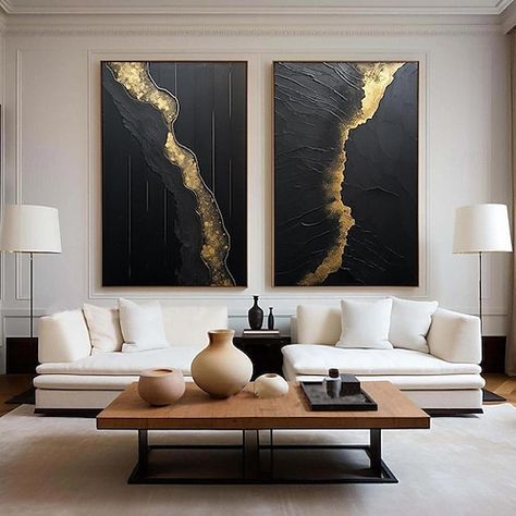 Gold Texture Painting, Black Abstract Painting, Painting Gold, Texture Wall, Modern Classic Style, Oil Painting Texture, Black Wall Art, Modern Canvas Art, Textured Canvas Art