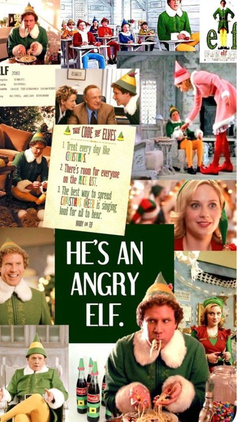 The Elf Wallpaper, Buddy The Elf Wallpaper, Elf Vibes, Elf Wallpaper, Elf Film, Elf Aesthetic, Funny Christmas Wallpaper, Cute Christmas Backgrounds, Christmas Lockscreen