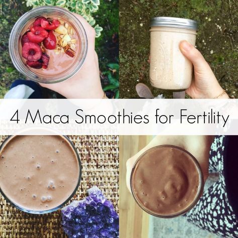 4 Maca Smoothies for Fertility Maca Smoothie Recipes, Maca Smoothie, Fertility Smoothie, Blackberry Smoothie, Smoothie Fruit, Fertility Foods, Fertility Health, Fertility Diet, Smoothie Prep