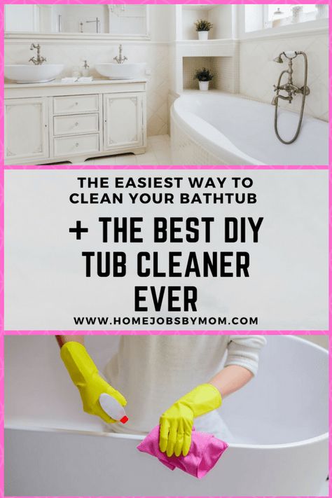 The Easiest Way to Clean Your Bathtub + DIY Tub Cleaner Bathtub Diy, Diy Tub, Bathtub Cleaner, Diy Bathtub, Deep Cleaning Hacks, Clean Bathtub, Cleaner Recipes, Bathroom Smells, Tub Cleaner