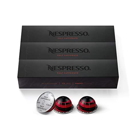 Nespresso Capsules VertuoLine, Half Caffeinato, Mild Roast Coffee, 30 Count Coffee Pods, Brews 7.8oz Nespresso Crafts, Espresso Pods, Nespresso Pods, Nespresso Coffee, Coffee Varieties, Nespresso Capsules, Double Espresso, Medium Roast Coffee, Dark Roast Coffee