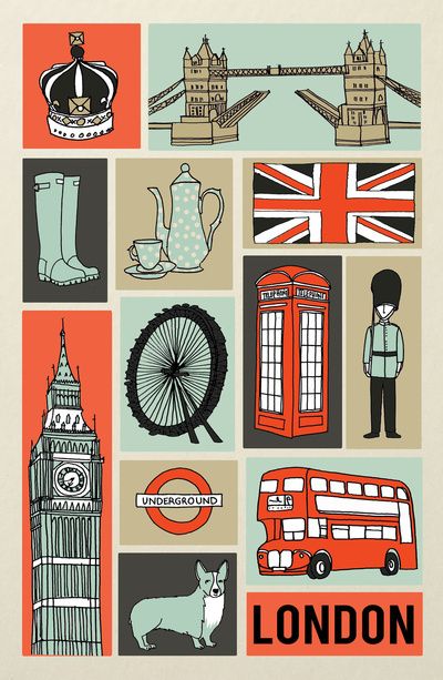 #London #illustration British Things, London Baby, Art Carte, London Town, London Calling, London Love, London Art, Vintage Travel Posters, The London