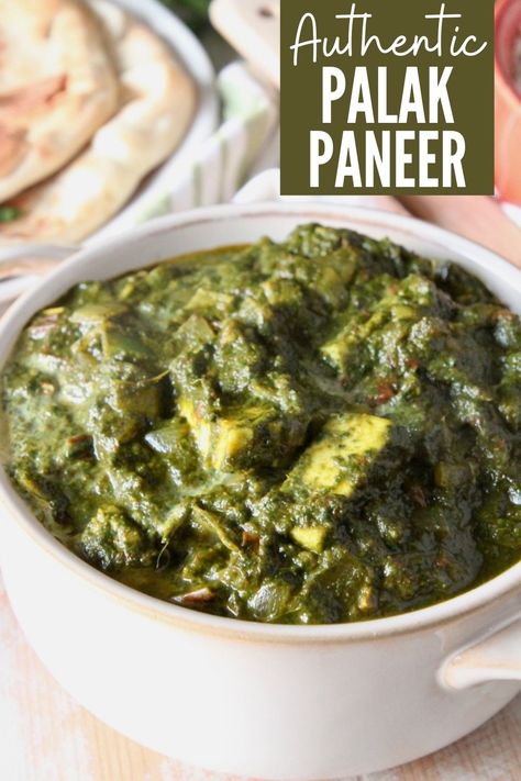 Palak paneer is a classic Indian dish made with pureed spinach, tons of delicious spices and Indian cottage cheese. This vegetarian recipe is made with whole spices, garlic ginger paste and kashmiri chili powder, to give it an authentic flavor, just like your favorite Indian restaurant! Spinach Indian Recipes, Spinach And Cottage Cheese, Saag Recipe, Saag Paneer, Restaurant Style Recipes, Indian Recipes Authentic, Ginger Paste, Whole Spices, Paneer Recipe