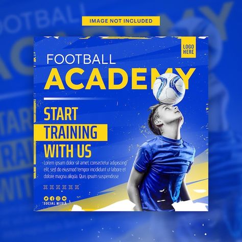 Football Social Media Design, Poster Social Media, Football Academy, Soccer Academy, About Football, Talent Development, Social Media Post Template, Sport Poster Design, Media Kit