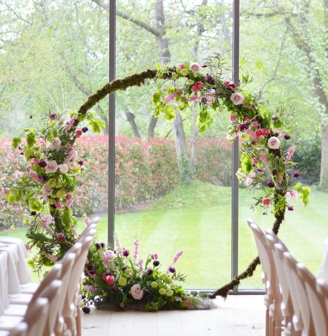 Small weddings are almost back but that doesnt have to mean going small on the flowers! Floral styling & statement pieces like our gorgeous moongate give the maximum impact and the most incredible backdrop for you and your guests to enjoy all throughout your day. We love creating each and every one all with their own unique style. This was created at the stunning @millbridgecourt @kalmkitchenltd with a Spring growing garden theme. Blooms from the fantastic @dutchmastersflowerwholesale Will Floral Moongate, Moongate Wedding, Gate Arch, Millbridge Court, Trestle Tables, Castle Weddings, Growing Garden, Floral Arch Wedding, Wedding Alters