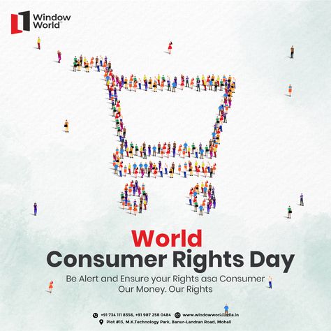 Each consumer is important and therefore must be treated with a lot of respect. Wishing a very Happy World Consumer Rights Day to you. Kindly contact us to get more information. #Switch_To_Window_World Visit us: www.windowworldindia.in #consumerrights #consumer #rights ##consumerism #consumerprotection #innovation #consumerbehaviour #ethical #worldconsumerrightsday #consumergoods #customer #windowworld #windowsforlife World Consumer Rights Day Creative Ads, National Consumer Rights Day, World Consumer Rights Day, Consumer Rights, Consumer Behaviour, Consumer Protection, Creative Ads, Very Happy, Quick Saves