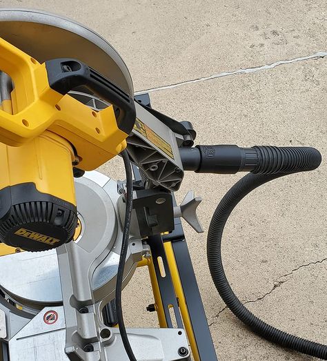 This is the best adapter for a dewalt miter saw that I could find. Adirondak Chairs, Garage Workshop Organization, Chop Saw, Compound Mitre Saw, Dust Extractor, Dewalt Power Tools, Small Woodworking Projects, Shop Vac, Workshop Organization