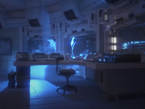 Sci Fi Lab Aesthetic, Sci-fi Office, Blue Sci Fi Aesthetic, Dystopian Lab, Sci Fi Space Aesthetic, Sci Fi School, Bioengineering Aesthetic, Sci Fi Office, Laboratory Office