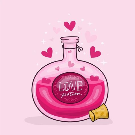 Love Potion Painting, Jar Drawing, Pink Bottle, Drawing Wallpaper, Love Potion, Potion Bottle, Pink Love, Tshirt Print, Minecraft