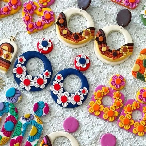 🌸 Ziggy Pop 🌸 on Instagram: "Restock News! Very excited to say there will be a shop restock on Sunday 7th May, 8pm BST 🧡 Countdown in my stories if you would like to set a reminder. Also happy to say I’ll be back delivering internationally 👏🏼 #retro #retrostyle #vintage #vintagestyle #earrings #jewelry #jewellery #etsy #etsyshop" Retro Polymer Clay Earrings, Retro Clay Earrings, Earring Inspiration, Clay Inspiration, Clay Design, Earrings Inspiration, Very Excited, Polymer Clay Crafts, Polymer Clay Jewelry