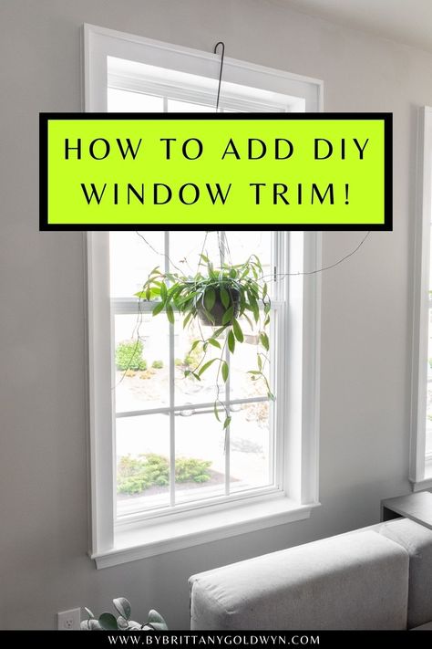 Want to add DIY window trim to your builder-grade bare windows? Learn how I did it, including how to ensure a professional finished product! Window Trim Ideas Interior, Home Window Design, Window Trim Styles, Diy Window Frame, Craftsman Window, Craftsman Window Trim, Kitchen Window Decor, Diy Window Trim, Wood Stair Treads