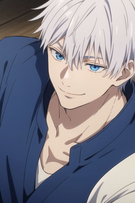 Satoru Gojo / Jujutsu Kaisen - v1.0 | Stable Diffusion LoRA | Civitai Handsome White Haired Anime Guy, White Eyelashes Anime, White Hair Blue Eyes Anime Guy, White Hair Short, Jojo Oc, Trigger Words, Boy With White Hair, Colored Eyelashes, White Hair Anime Guy