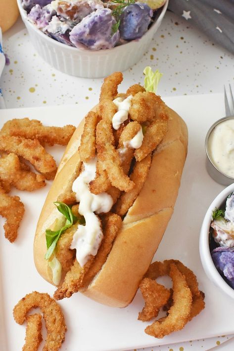 Classic New England Clam Strip Rolls at Home-A taste of summer with every bite, this classic New England Clam Strip Roll features a buttered roll, lettuce, and homemade tartar sauce for a delicious meal. Get the recipe for this clam strip roll and enjoy the fresh flavors. AD via @savvysavingcoup #TrustGortons Clam Strips Recipe, Fried Clams, Homemade Tartar Sauce, Lent Recipes, Dream Food, Clam Recipes, Summer Grilling Recipes, Southern Food, Tartar Sauce