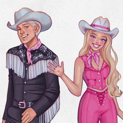 Barbie And Ken Pictures, Barbie And Ken Fanart, Barbie And Ken Drawing, Barbie X Ken, Ken Drawing, Ken And Barbie, Barbie Fanart, Barbie Painting, Window Paintings